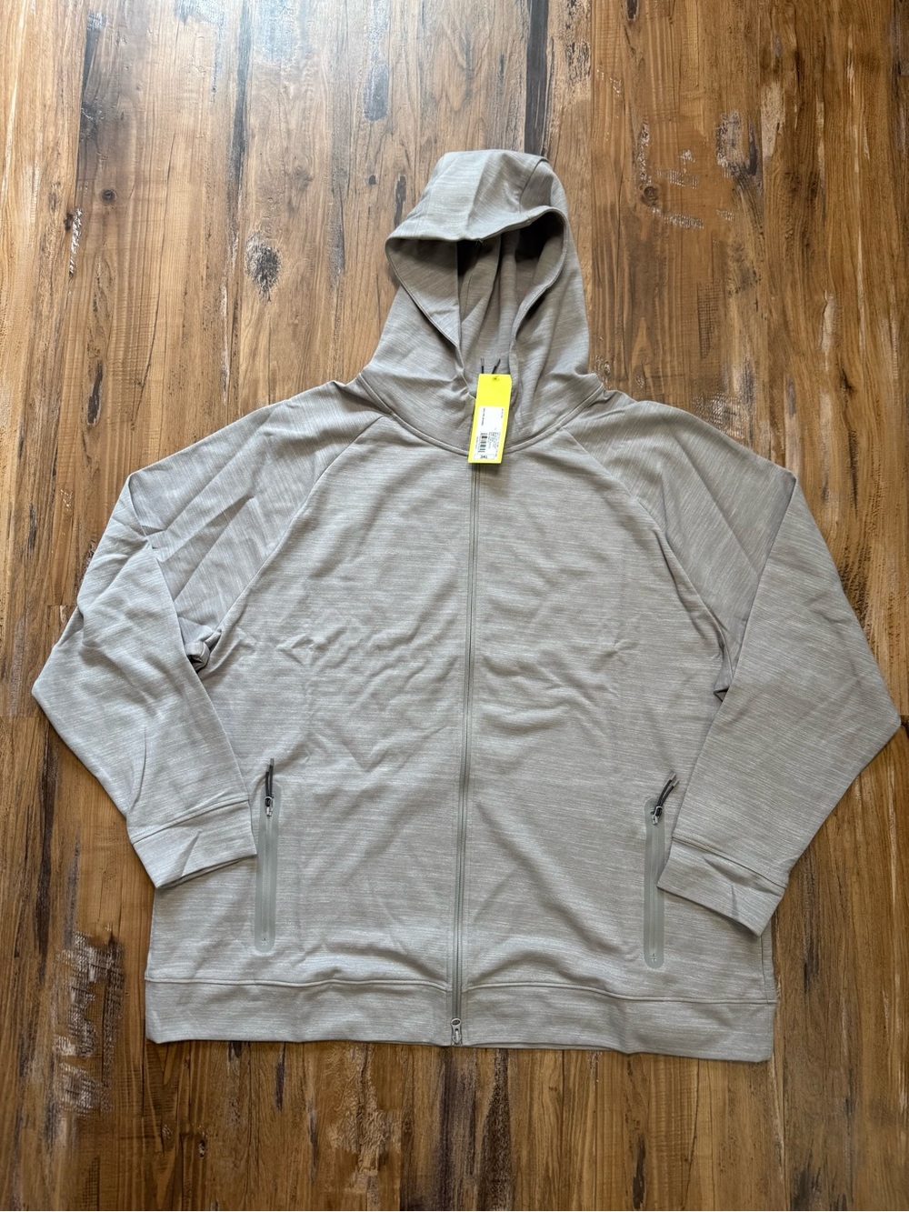Light Grey Zip-Up Hoodie - Neutral Hooded Jacket